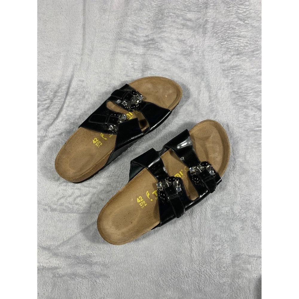 Original Birkenstock Bedazzled Fussbett Women's Sandals EU 42 Rare Black